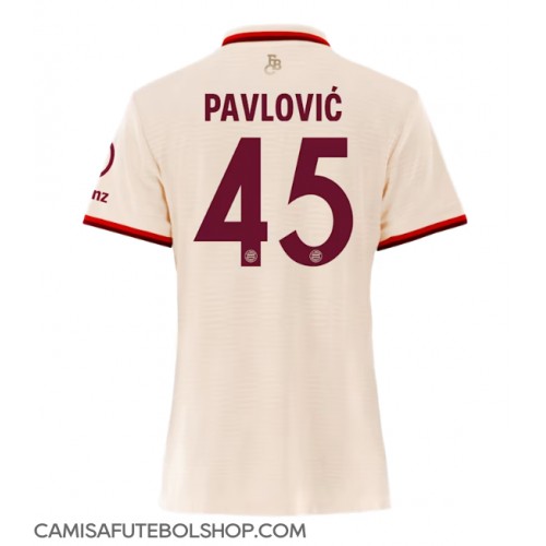 Camisa de time de futebol Bayern Munich Aleksandar Pavlovic #45 Replicas 3º Equipamento Feminina 2024-25 Manga Curta